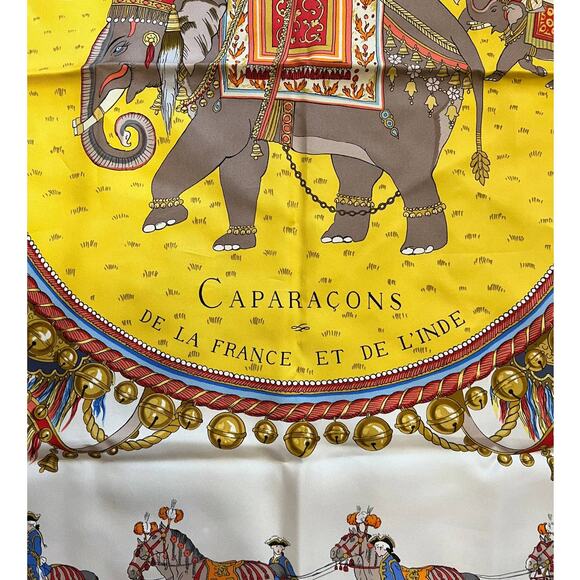 Hermes Caparacons de la France et de L'Inde Carre 90 Silk Scarf - Picture 2 of 8